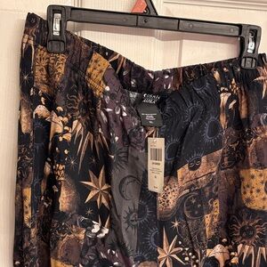 Cosmic Aura Patterned loose fitting elastic waist pants